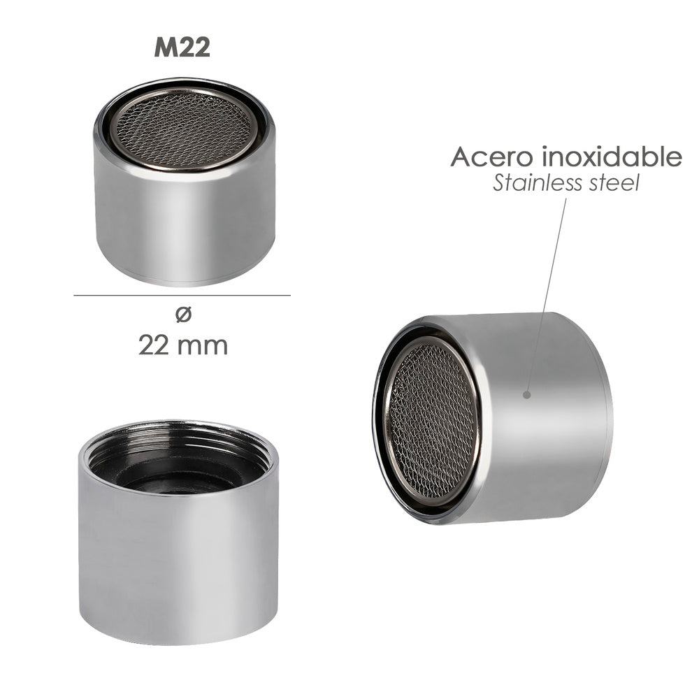 Atomizador Grifos / Monomando F22  (2 piezas) Filtro Aireador Grifo, Economizador de Agua, Difusor Grifo, Aireador Economizador