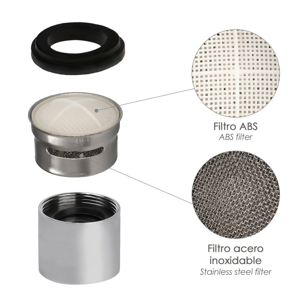 Atomizador Grifos / Monomando F22  (2 piezas) Filtro Aireador Grifo, Economizador de Agua, Difusor Grifo, Aireador Economizador