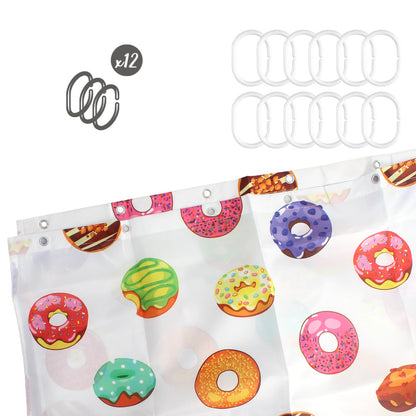 Cortina Ducha Donuts 180x200 cm. Impermeable