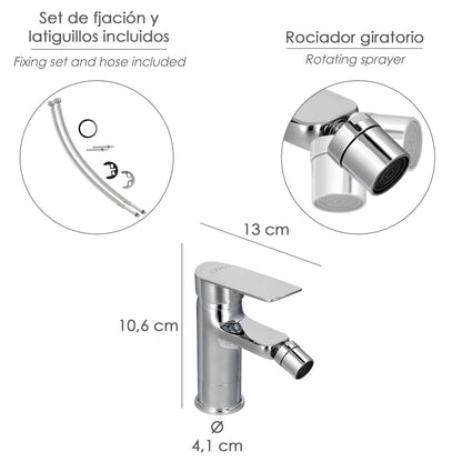 Monomando Bide "Hamburgo" Grifo Baño, Grifo Encimera, Grifo Cocina, Grifo Mezclador. Cartucho Ceramico Ø 35 mm.