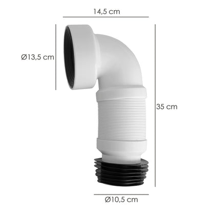 Manguito Inodoro Extensible T-138  Acodado