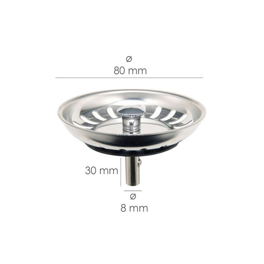 Tapon Valvula Cesta Para Fregadero, Inoxidable T-93bm-115 1 1/2