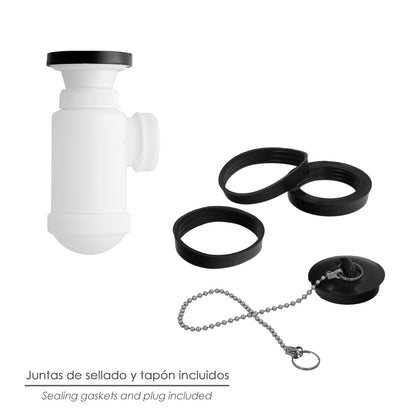 Sifon Botella Extensible 1 1/2 Con Válvula y Tapón