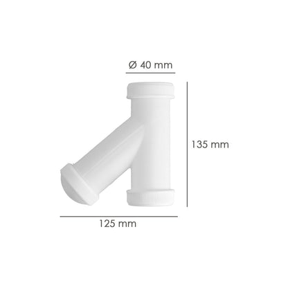 Sifon En  Y, 1 1/2" Salida Ø 40 Mm Para Tubos Lisos