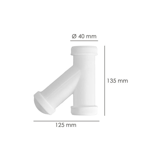 Sifon En  Y, 1 1/2" Salida Ø 40 Mm Para Tubos Lisos
