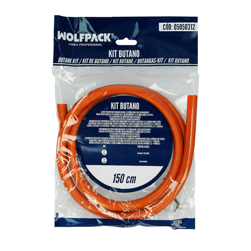 Kit Butano (Manguera 1,5 Metros con 2 Abrazaderas)