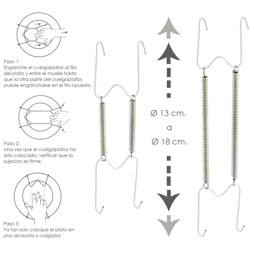 Cuelgaplatos Muelle Para platos de Ø 13 a 18 cm.
