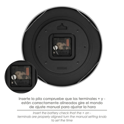Reloj De Pared Ø 25 Cm Negro