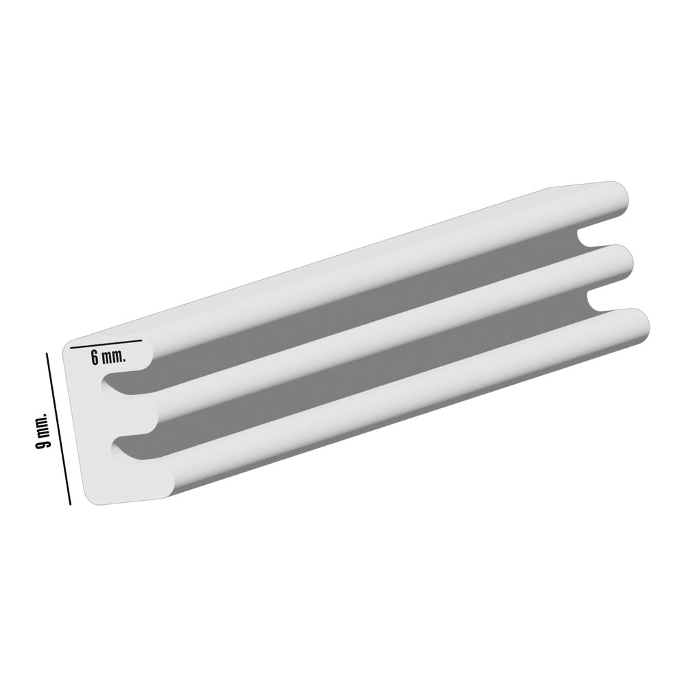 Burlete Elástico "E" 6 m. x 9 mm. Blanco