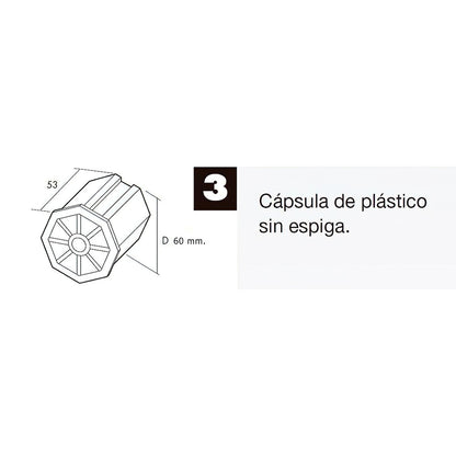 Capsula Persiana Plastico Sin Espiga Para Eje 60 mm.