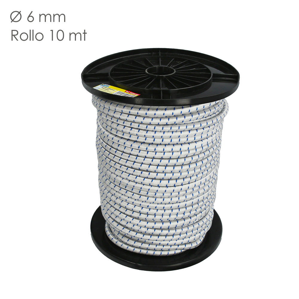 Cuerda Elástica Forrada    6 mm. Rollo de 100 metros