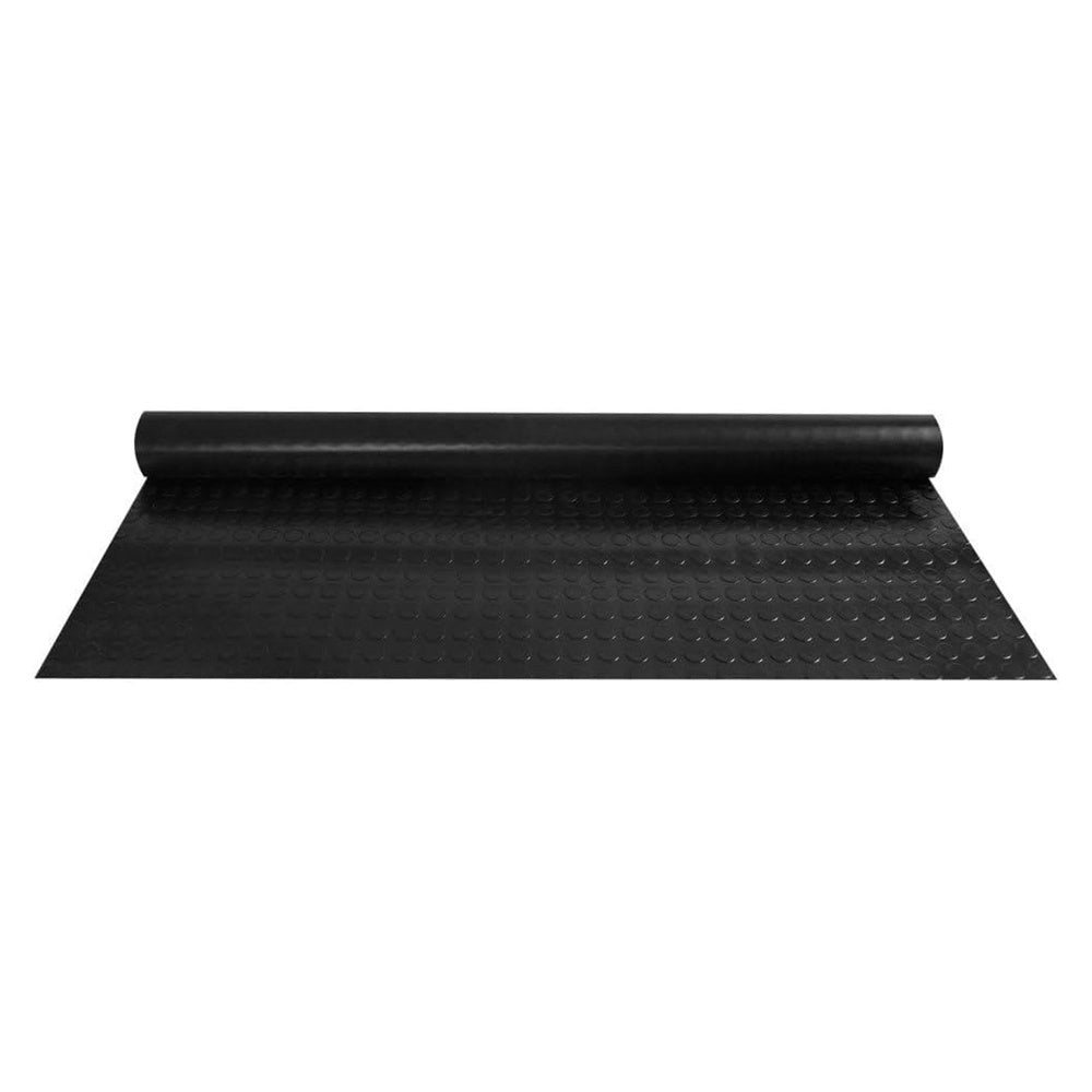 Suelo Goma Circulos 1,20x10 Metros 3 mm. de Grosor Color Negro. Uso Domestico