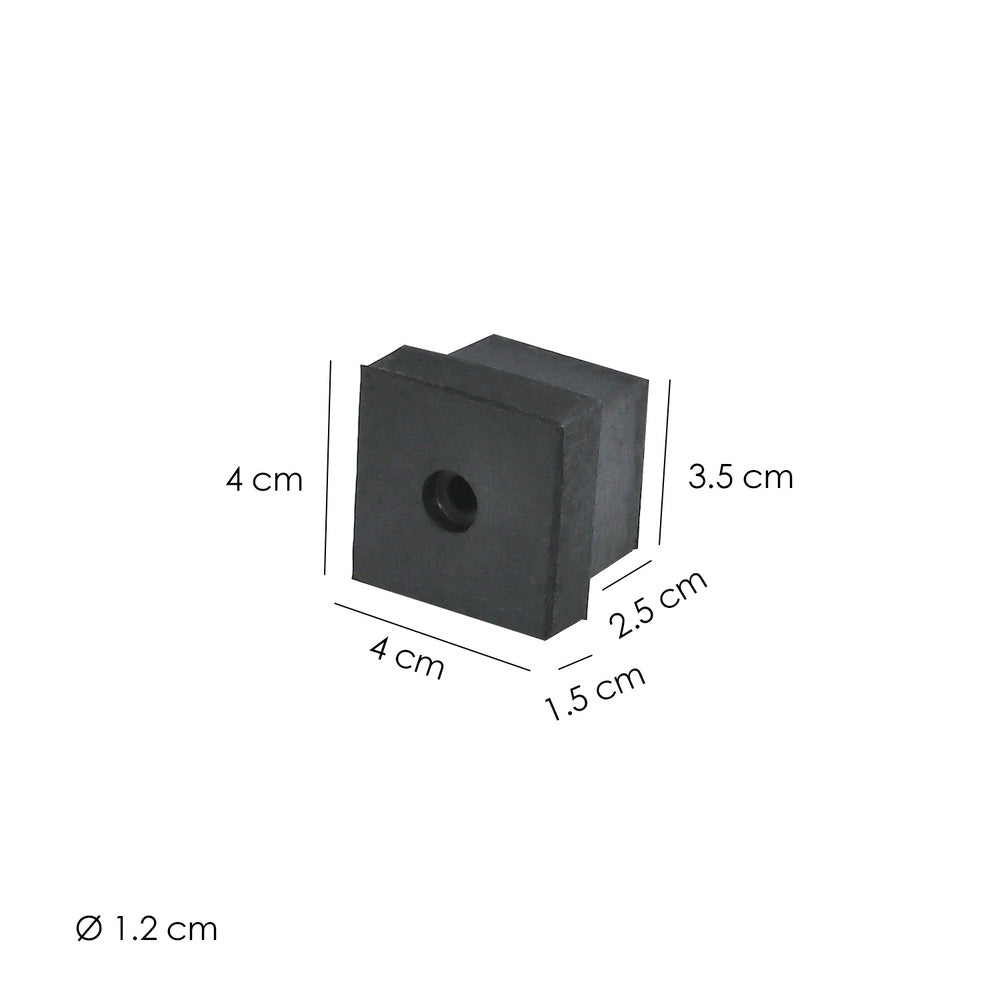 Contera Goma Cuadrada 36x36 mm. Bolsa 100 Unidades