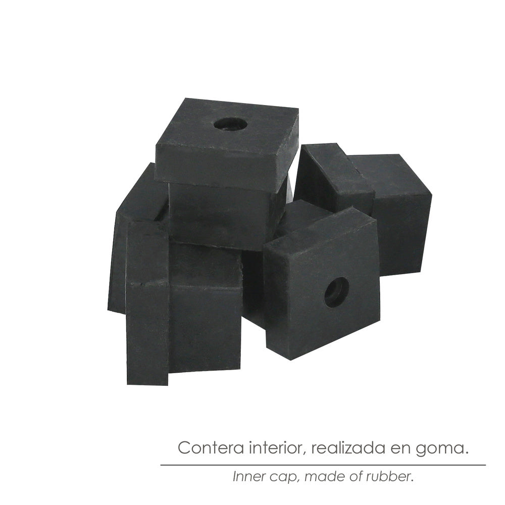 Contera Goma Cuadrada 36x36 mm. Bolsa 100 Unidades