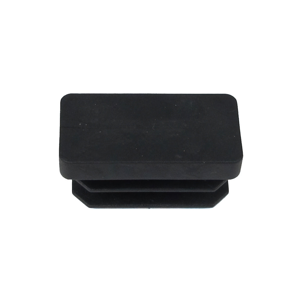 Contera Rectangular Negra 15x30mm. Blister 4 piezas.