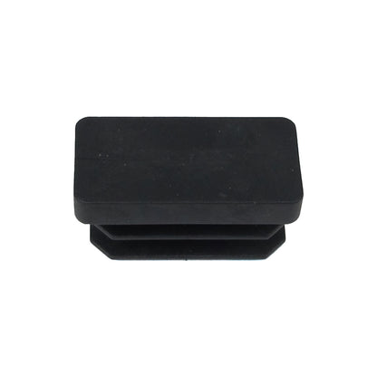 Contera Rectangular Negra 15x30mm. Blister 4 piezas.