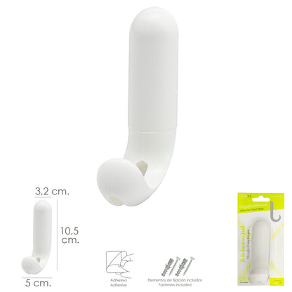 Colgador Adhesivo / Atornillable Blanco