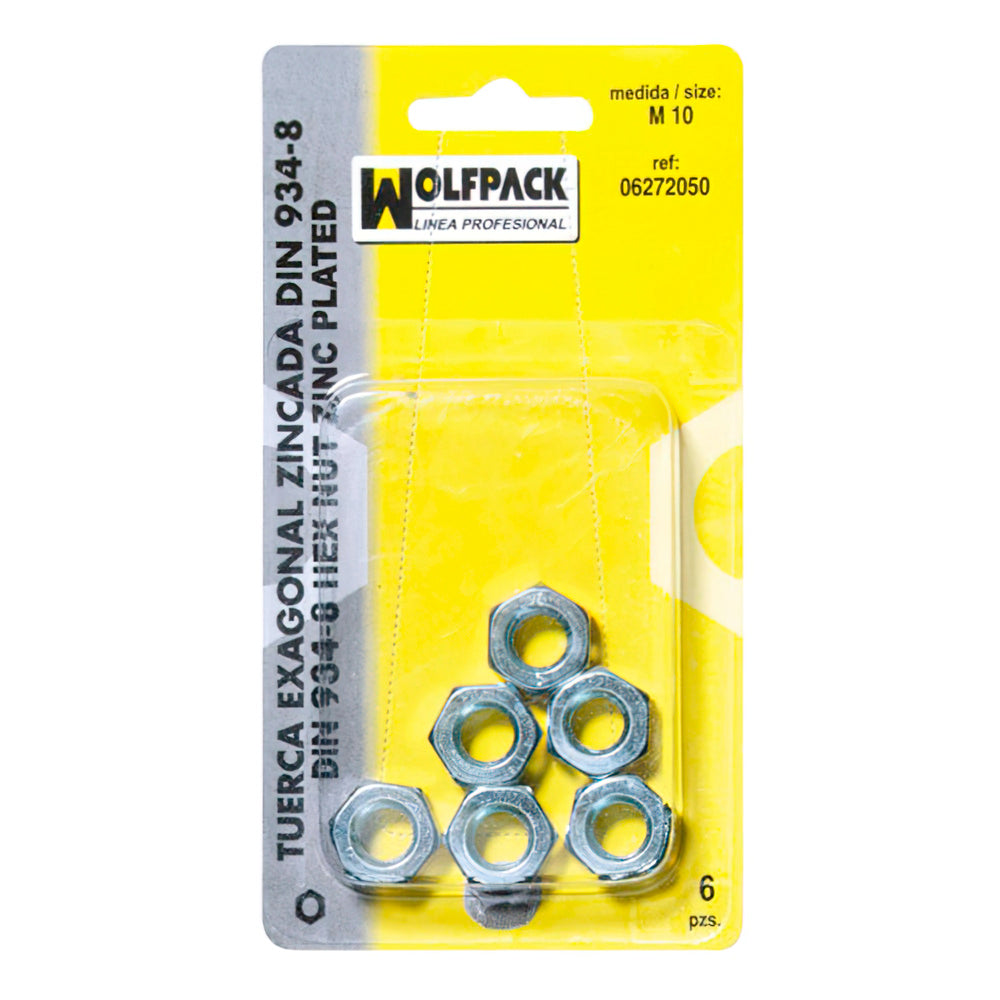 Tuerca Hexagonal Zincada Din934 M12 (4 Piezas)