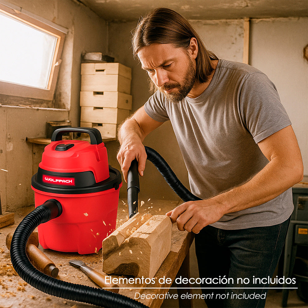 Aspirador Soplador Plástico Agua Y Polvo 10 Litros / 1000 Watt.