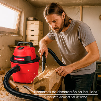 Aspirador Soplador Plástico Agua Y Polvo 10 Litros / 1000 Watt.