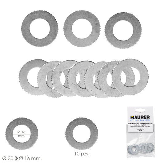 Adaptadores / Reductores Disco Corte Madera Ø 30 a Ø 16 mm. (Bolsa 10 piezas)