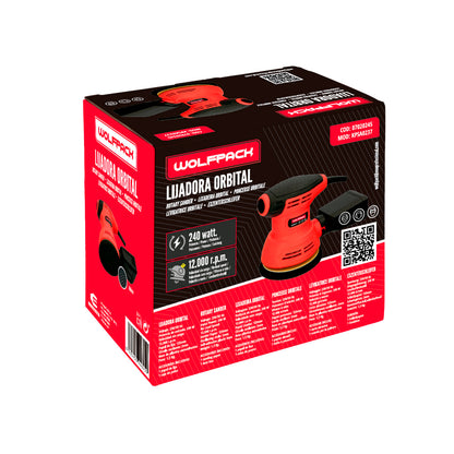 Lijadora Wolfpack Orbital 240 Watt. Lijadora Multifunción. Decapado, Lijado, Eliminar Oxido, Disco Ø 125 mm.