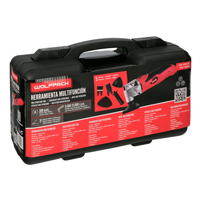Herramienta Multifuncion Oscilante 300 Watt. Con Accesorios 23.000 R.P.M. Variador Velocidad, Cambio Rapido Hoja, Cortar, Lijar
