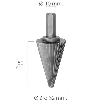Fresa Conica Hss Ø 6-32 mm. Para Taladro / Fresadora