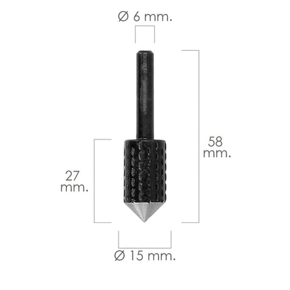 Fresa Rotativa Madera Para Vaciado Ø 15 mm. Para Taladro / Fresadora