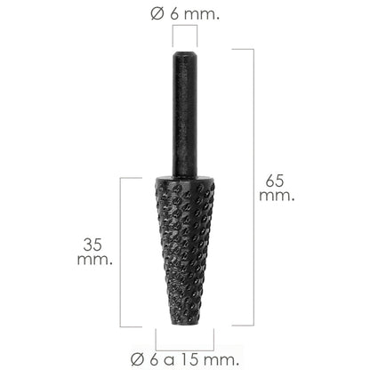 Fresa Rotativa Para Metal Conica Ø 6 a 15 mm. Para Taladro / Fresadora