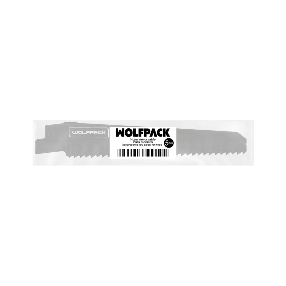 Hoja Para Sierra Sable Madera 152 mm. 6 TPI. 5 piezas. Especial para madera.