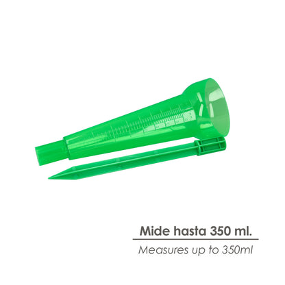 Pluviometro Plastico Verde 350 ml. Con piqueta. Medidor lluvia, Monitorizar las Precipitaciones Jardín Exteriores