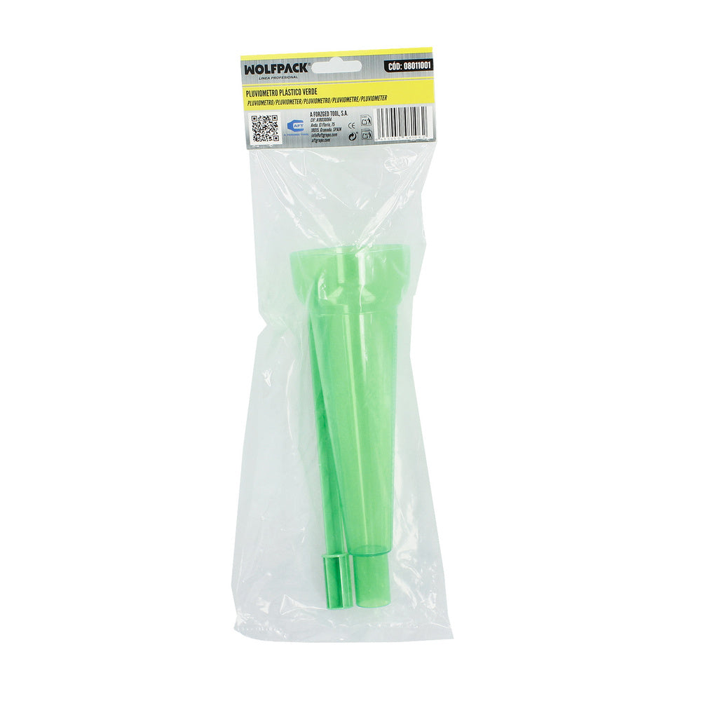 Pluviometro Plastico Verde 350 ml. Con piqueta. Medidor lluvia, Monitorizar las Precipitaciones Jardín Exteriores