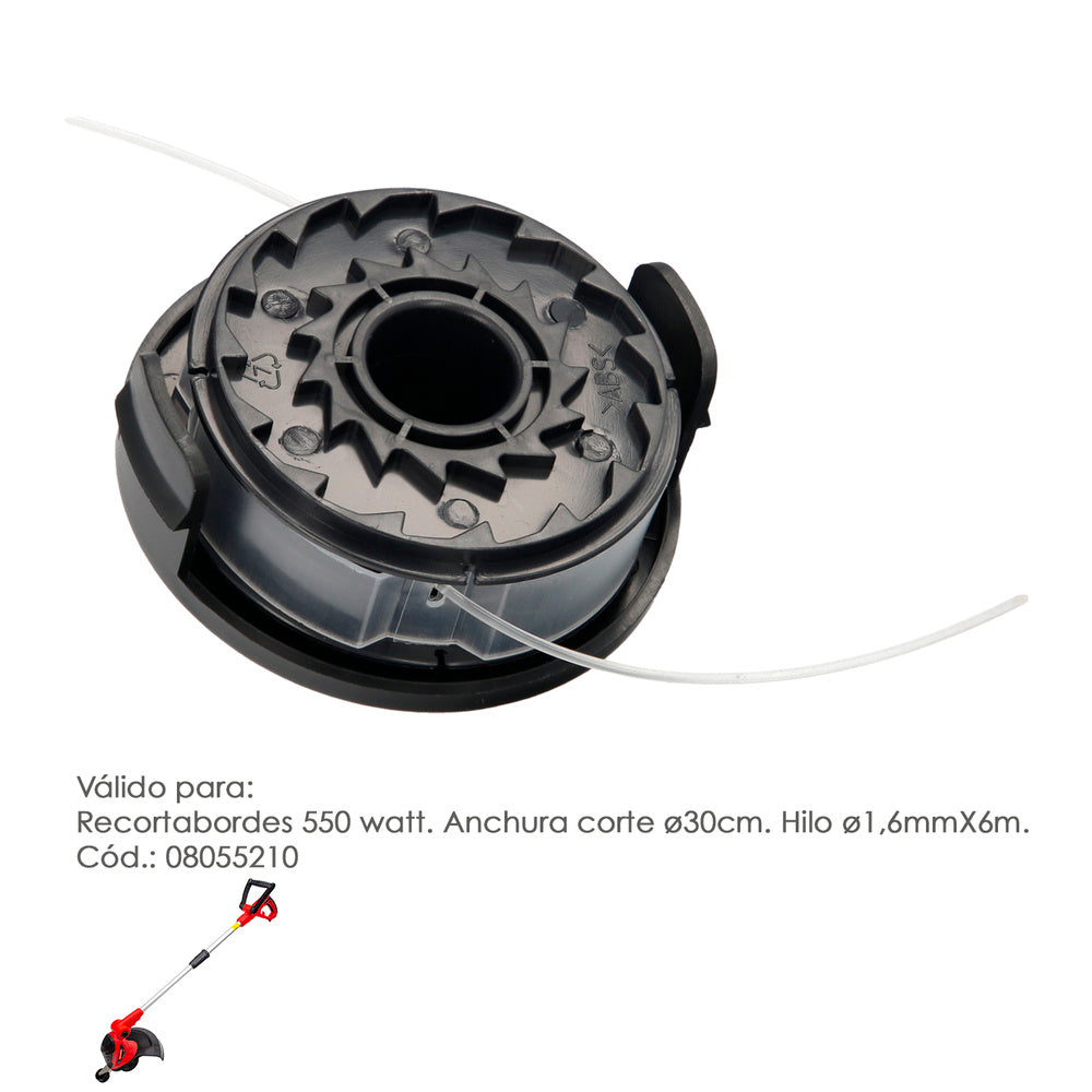 Cabezal Nylon Repuesto Recortabordes 550 Watt. (Codigo 08055210)