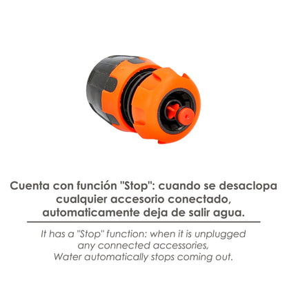 Conector Manguera Soft-Touch 1/2 Con Stop