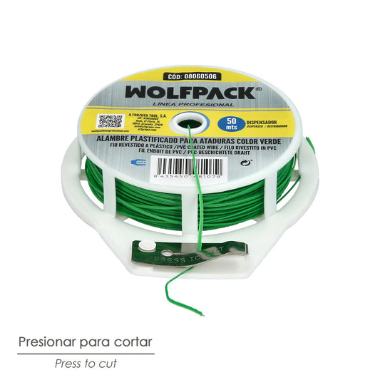 Alambre Atadura Plastificada Verde (Dispensador 50 M.)