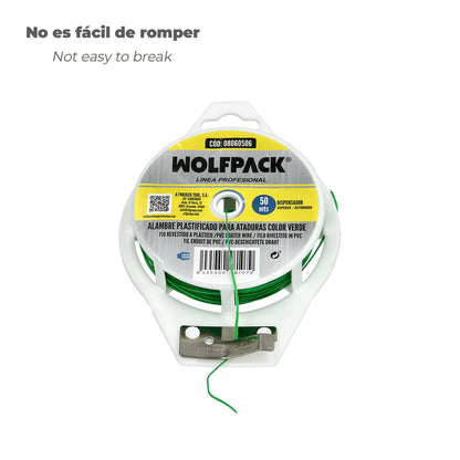 Alambre Atadura Plastificada Verde (Dispensador 50 M.)