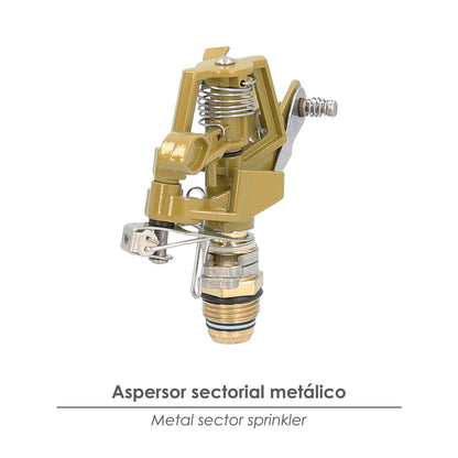 Aspersor Riego Regulable Metalico Sectorial Toma 1/2" Fabricado En Zinc, Riego De Jardines / Cesped
