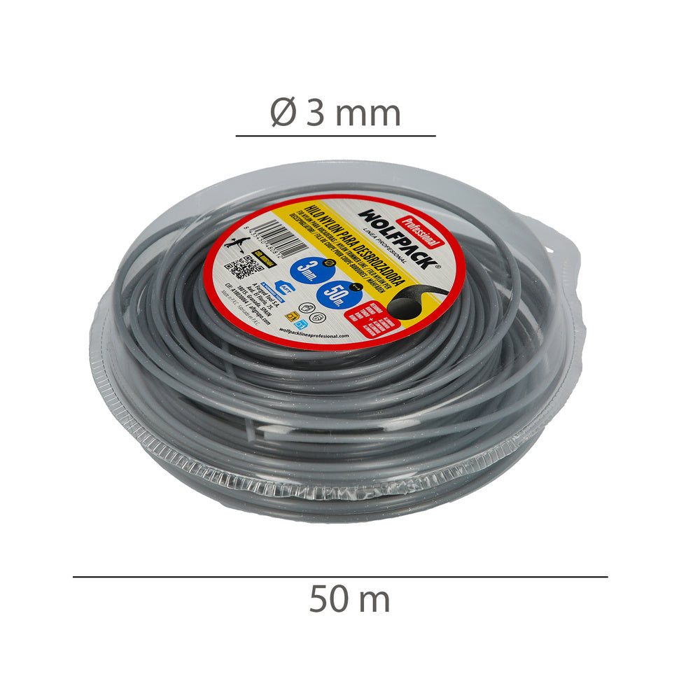 Hilo Nylon/Aluminio Redondo Profesional Ø 3,0 mm. (Dispensador 50 metros)