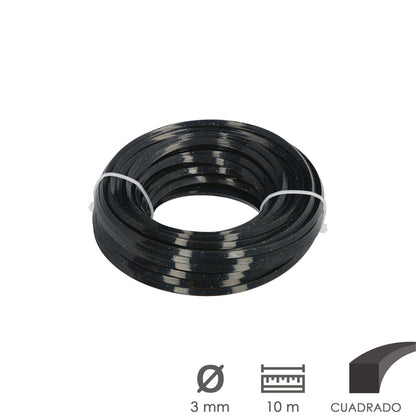 Hilo Nylon/Aluminio Cuadrado Profesional Ø 3,5 mm. (Rollo 10 metros)
