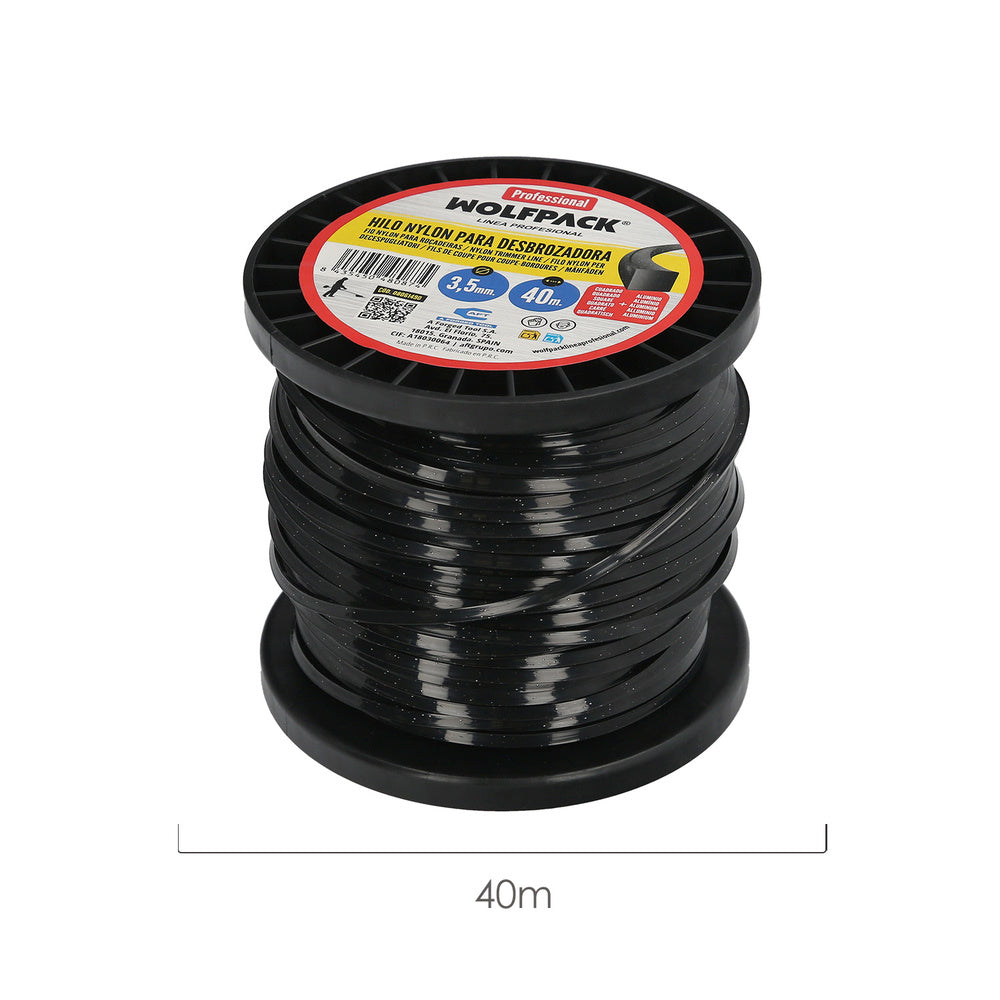 Hilo Nylon / Aluminio Cuadrado Profesional Ø 3,5 mm. (Bobina 40 metros)