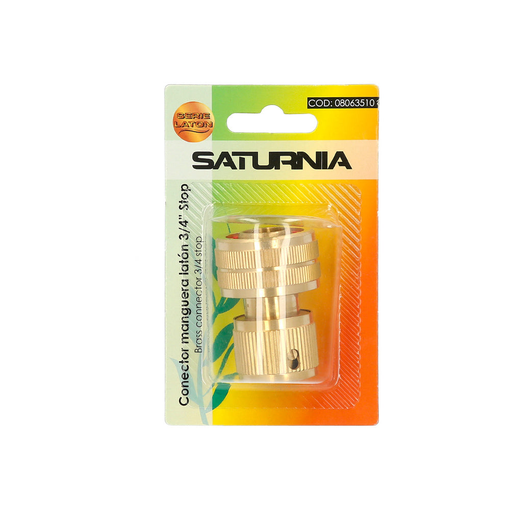 Conector Manguera Con Función STOP Fabricado en Laton  3/4" Hembra, Adaptador Grifo, Conector Grifo A Conector Rapido