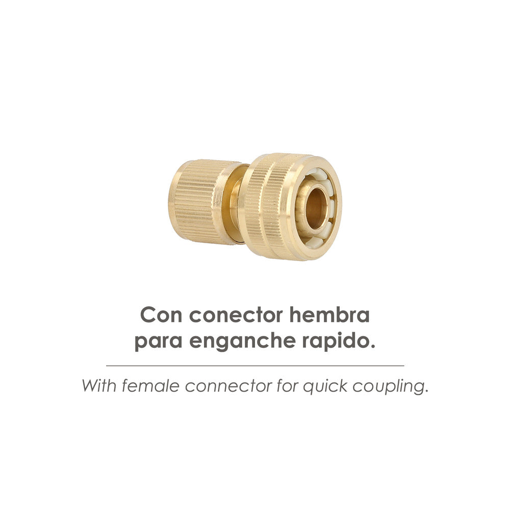 Conector Manguera Laton  3/4" Hembra, Adaptador Grifo, Conector Grifo A Conector Rapido