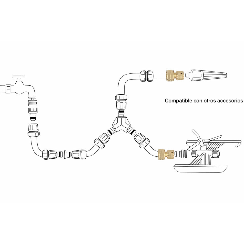 Conector Manguera Laton  3/4" Hembra, Adaptador Grifo, Conector Grifo A Conector Rapido