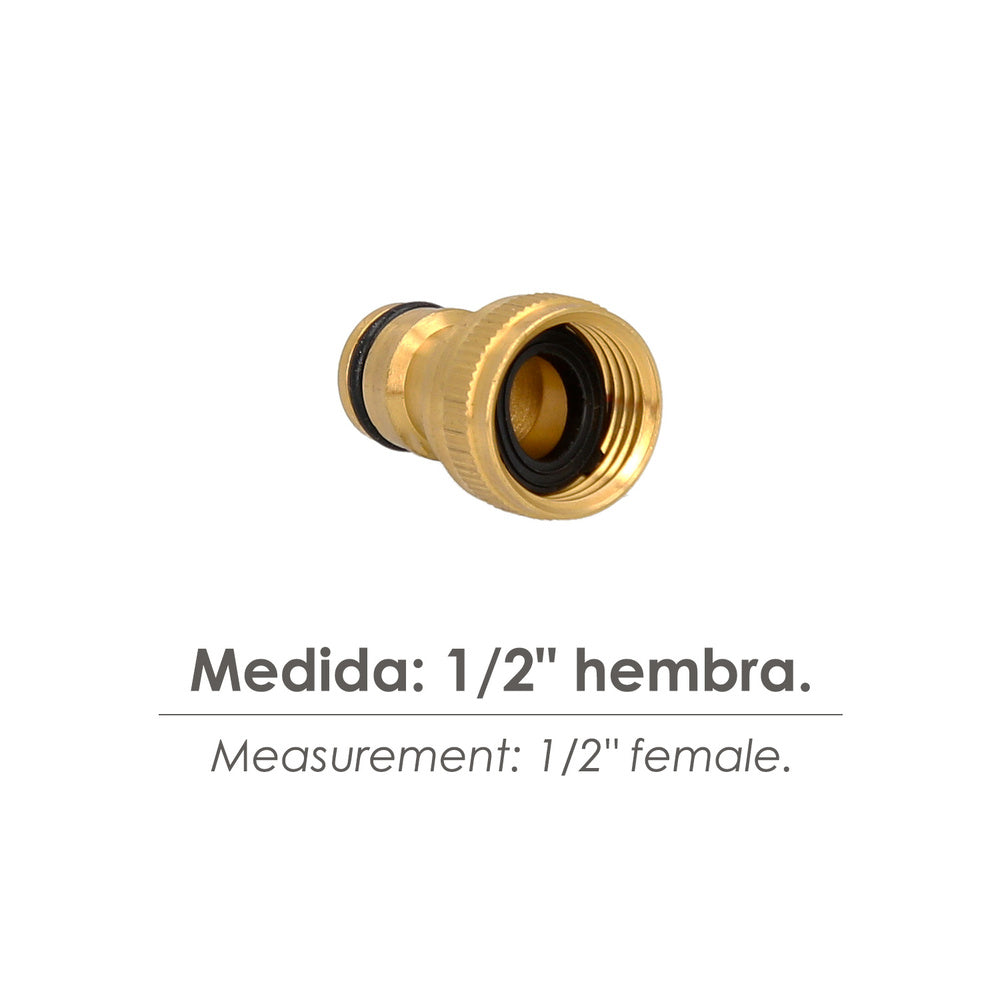 Adaptador Manguera Laton  1/2" Hembra, Adaptador Grifo, Conector Grifo A Conector Rapido