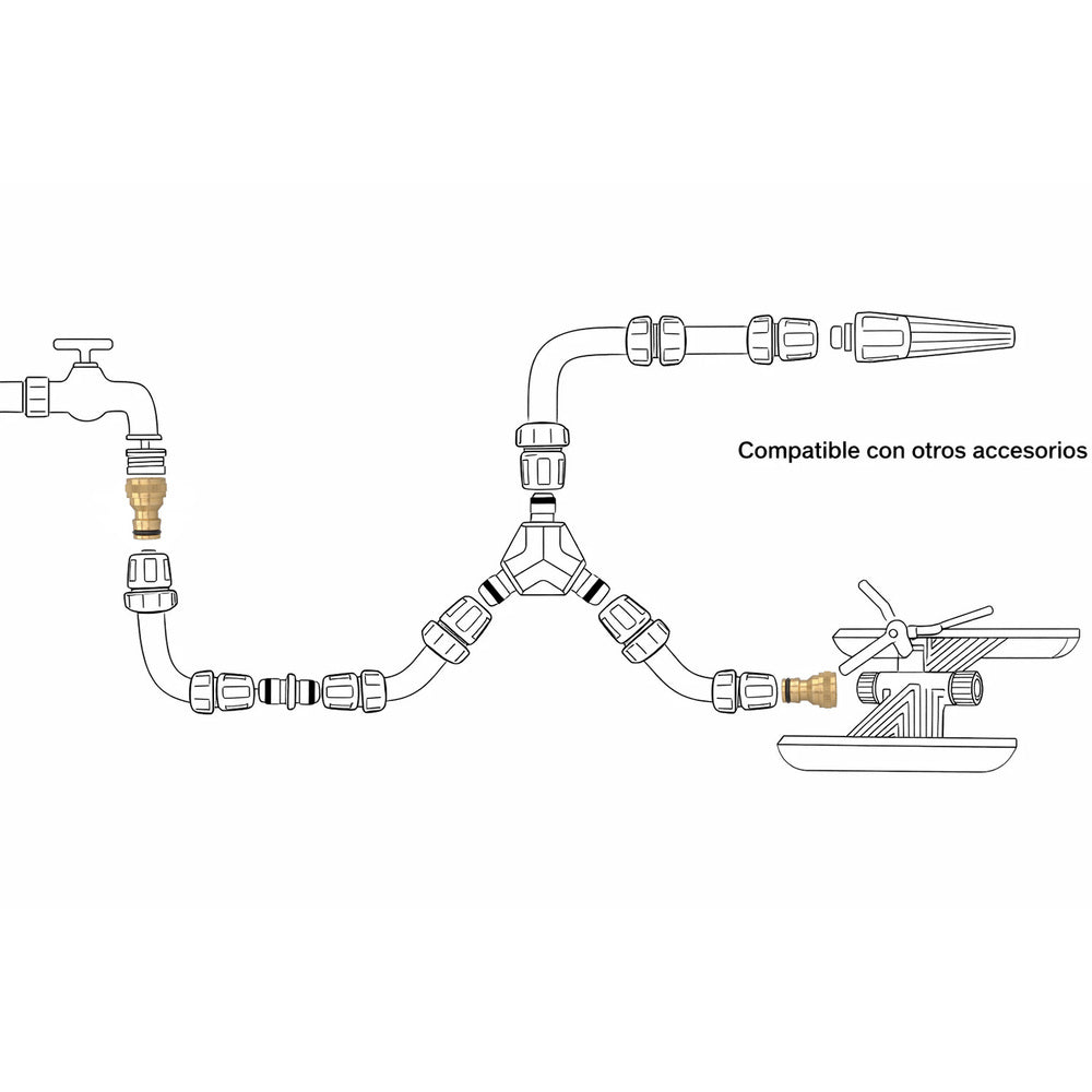 Adaptador Manguera Laton  1/2" Hembra, Adaptador Grifo, Conector Grifo A Conector Rapido