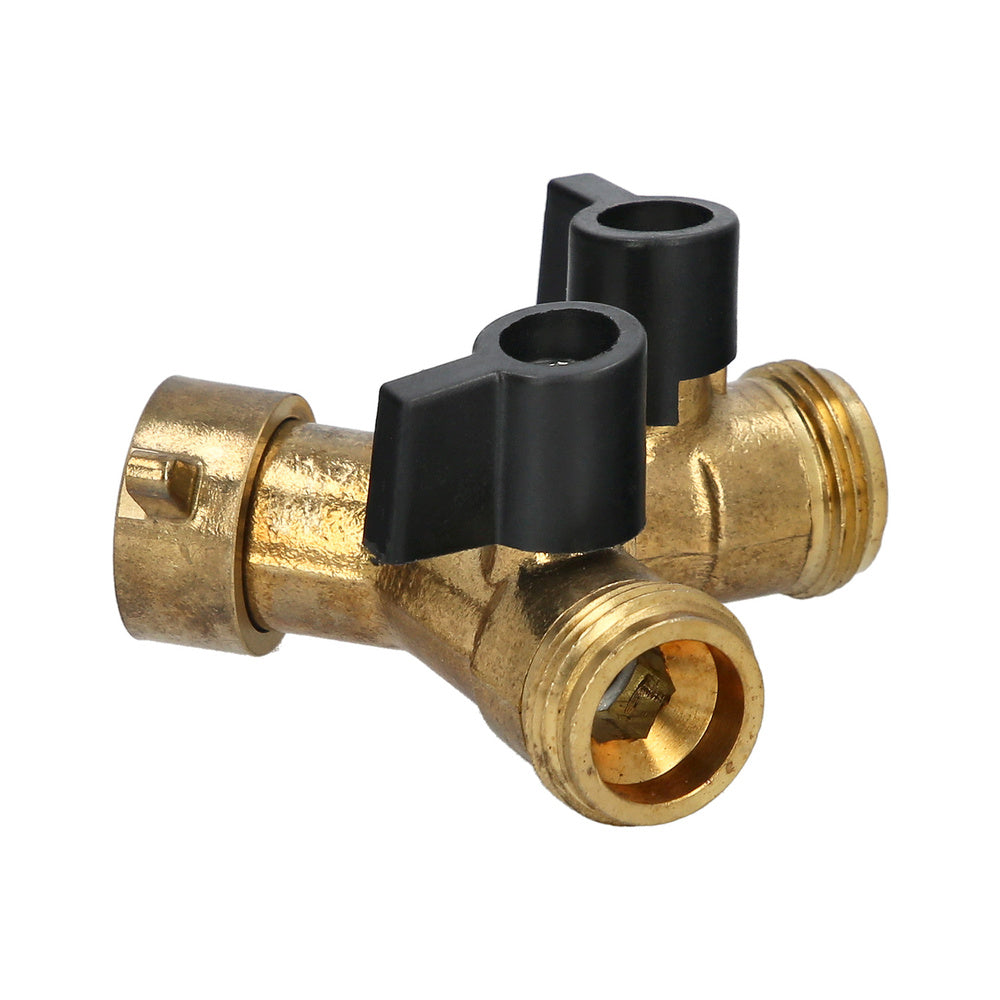 Adaptador Manguera Laton 2 Tomas Macho 3/4", Duplicador Grifo, Adaptador 2 Vias, Entrada 3/4" Hembra