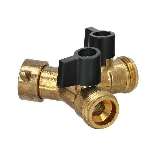 Adaptador Manguera Laton 2 Tomas Macho 3/4", Duplicador Grifo, Adaptador 2 Vias, Entrada 3/4" Hembra