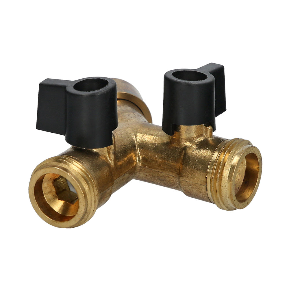 Adaptador Manguera Laton 2 Tomas Macho 3/4", Duplicador Grifo, Adaptador 2 Vias, Entrada 3/4" Hembra