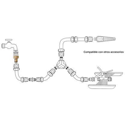 Adaptador Manguera Laton  3/4 hembra